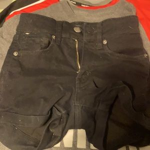 High Rise Black Jean Shorts